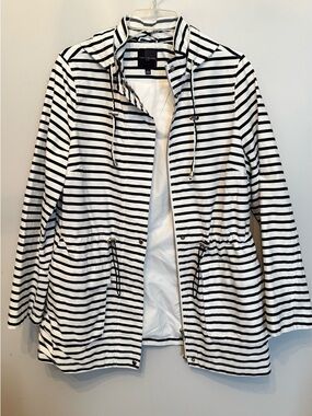 The Limited Black & White Striped Utility Jacket